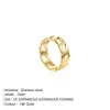 Cluster Rings Fashion Women Ring 316L Stainless Steel Classic Gold Color Couple Twist Shape For And Men Wedding Engagement Jewelry