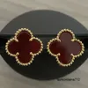 Charm Stud Ohrringe Zwei Blumen 4/vier Blattklee Rückenmutter-Perlmutter Silber 18K Gold plattiert Titan Achate für Frauen Mädchen Valentiner Hochzeit Schmuck Schmuck