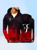 RF Roger Federer Print Sweatshirt Gradient Hoodies Men Spring Autumn Fleece Zipper Jacket Mens Hoodie Harajuku Male Clothing Y19111017051