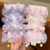 Accessories 8Pcs/Set Korean Flower Children's Hairpin Princess Little Girl Mesh Bow Broken Hair Clips Sweet Cute Kids Barrettes Headdress