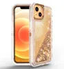 Casos telefônicos arejados para o iPhone 14 Plus Pro Max Bling Glitter flutuante e água fluindo Ultra Cover4071665