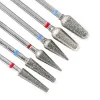 Bitar diamant keramiska nagelborrbitar malning skärare för manikyr vänster höger roterande nagelband fil buffert diy naglar tillbehör verktyg
