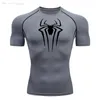 Koszulka z krótkim rękawem Summer Summer Szy Quick Dry Sports Top Culturbuilding Track Suit Shirt Fitness Men 240425