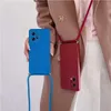 Obudowy telefonu komórkowego Crossbody Matte Matte dla Redmi Note 12 Pro Plus 12S 4G 5G Pasek sznurek silikonowy tylna pokrywa Note12 S 12pro D240424