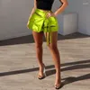 女子ショーツウエファッション幻想カラー女性ポケットフロントカーゴボールガウンミニスカート2024夏のシックなサファリスタイルスカートクラシックストリート