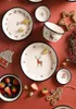 Assiette de Noël Assiette de table en céramique Salad Bowl Wares maison PLAQUES ET ASPLES PLAQUES Ustensiles de vaisselle pour cuisine 20125318421