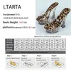 Scarpe da abito Ladie Crystal Curso Curso Auto Modello da 14 cm Nightclub Fashion Nightclub Clear Heels Rosso colore giallo LFD-10365-87 H240425