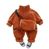 Bekleidungssets Jungen Frühling Herbst Kinder Kinder Baumwoll -Sweatshirts Hosenbeutel 3PCS -Trails für Baby 1 bis 6 Jahre Kinder Sport -Outfits
