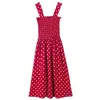 Vestidos sexy urbanos 2024 Verão praia befree praia longa DOTs vintage casuais Ruffles elegantes maxi tira camis sedosa 5xl vestidos sexy womenl2404