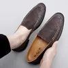 Chaussures décontractées en cuir véritable en cuir de haute qualité Modages de style britannique de luxe plus conduite