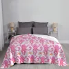 Ensembles de couvertures de lapin à rouleaux roses corail en peluche en peluche automne / hiver mignon animal super doux jet de jet pour la couette du bureau de literie