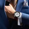 Onola Business Multi Funkcjonalny W pełni automatyczny mechaniczny zegarek ze zegarem Waterproof Wathot Watch Watch Watch