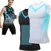 Mens ionisch vormgeven Vest ijs-zijde afslankvest Lichaam Shaper Compressie T-shirts Tank Tankbuikregeling Snel droog fitness shirts 240425