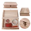 Bins Wooden Hinged Lockable Box Jewellery Storage for Case Crfats Sundries Organizer