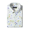 Camisas casuales para hombres sastre personalizado hecho a medida formal vajilla de boda formal blusa floral vestidor de algodón flor flor blanco