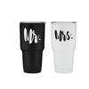 Tumblers 22oz Mr och Mrs Wine Tumbler Set för par isolerade resor bröllopsengagemang gåva 2st/set H240425