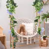 Decoratieve bloemen 2 pc's bloem slingers hangende kunstmatige wijnstok ochtend glorie faux bloemen huis nep plastic bruiloft decoratie