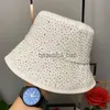 デザイナーワイドブリム帽子バケツ帽子ダイヤモンドピュアカットコットンフィッシャーマンハット女性スパークリングスター