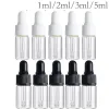 ボトル50/100pcsクリアガラスドロップボトル1ml 3ml 5mlミニエッセンシャルオイルドロッパーボトル空の旅行サンプルバイアル付きバイアル