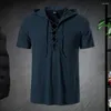 Camisetas masculinas de cor sólida homens decote em vaca com decote respirável de capa de pescoço de pescoço de pescoço Camiseta suave