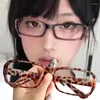 Sunglasses Vintage Little Black Square Frame Glasses Y2K Leopard Print Sweet Cool Spicy Girl Premium Feel Cosplay Pography Eyeglasses