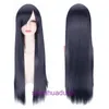 Wigs women human hair Cosplay wig universal 80cm color long straight for men and