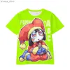 T-Shirts 2024 İnanılmaz Dijital Circus 3D Baskılı Tshirt Erkekler Komik Pomni Caine Büyülü Dünya Manga Karikatür Kadınlar Kısa Kollu Topl2404