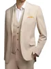 Abiti da uomo abito da uomo beige con pantaloni due bottoni a 3 pezzi tacca formale il blazer blazer smoker per il matrimonio