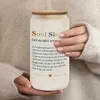 Tumblers 16oz Soul Sister Frosted Glass Drink Juice Coffee Milk Cup Suitable For Hot/Cold Drinks Summer Drinkware Gift Friends H240425