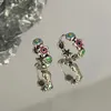 Studum neuer Mode Emaille Blume Huggie Hoop Ohrringe für Frauen Vintage Einfacher Metall kleiner Kreis Ohrringe Statement Schmuck Brincos