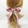 Kids Double layer bubble satin Bows hairpins girls long ribbon Bows princess hair clip accessories boutique children birthday party barrettes Z7878