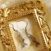 Orecchini penzolanti in acciaio inossidabile Fashion Drop Silver Colore e Gift di gioielli placcati in oro per le donne