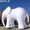 8m long (26ft) with blower Night party large white inflatable elephant mascot animal cartoon with LED light for holiday decoration