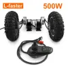 Part Lfaster 500W 10" Dual Drive Inflated Wheel Electric Conversion Kit Joystick For Ebike Barrow Trolley Flatbed Cart Wheelchair