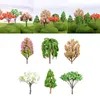 Fleurs décoratives 6pcs Modèles mixtes Arbres Ornement Miniature Flower Pot Bonsai Craft Paysage DIY (Modèle)