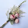 Decorative Flowers Pampas Artificial Rose Bouquet Silk Peony High Quality Wedding Vase Office El Table Centerpiece Home Decor