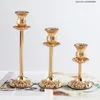 Titulares de vela Gold / Silver Iron Holder Creative Metal Wedding Table Decoracion Candlestick para Ornamento de Desktop Swieczniki