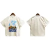 Rhude Shird Rhude Shorts Designer TシャツTheTshirtレディースショーツファッションラウンドネックコットンレタリングプリントルーズフィッティングTシャツサイズ