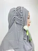 Hijabs Muslim Beaded Tassel Hijab Solid Color Hijab Arab Hijab Women Hijab Shiny Soft Easy to Wear Hijab Turkish Head Wrap Scarf d240425