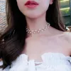 Pendants Fashion Women Choker avec perles branche Collier Collier simple Charme de style coréen