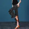 Zużycie sceniczne Slim Fit Dance Suit Kobiety górne i dolne szerokie nogi Linia Dest Bottoms Dots Kolor Łacińska odzież tańca