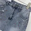 Shorts femminile 2024 Spring jeans primaverili per balli di perline pesanti