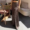 Skirts Zipper Half-opening Skirt Sheath Leopard Print High Waist Fishtail Maxi For Women Elegant Floor Length Party Prom