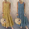 Urbane sexy Kleider Jocoo Jolee Bohemian Maxi Kleid Frauen lässige Vintage ärmellose O Hals Blumendruck Lose langes Kleid übergroßer Strand Sunddressl2404