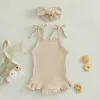 Rompers Ma Baby 0-18m recém-nascido infantil bebê meninas garotas madrões malhas bobina sem mangas macacão geral roupas de cor sólida d01 d240425