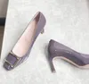 Kleding schoenen vrouwen designer schoenen pompen naakt paars feestje bruiloft prom stiletto schoenen schoenen vierkante buckle lederen lederen mode luxe loafers jurk schoen