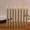 2 Pieces 25.5 cm Battery Operated Wedding Candles With Remote10 inch Beige Color Warm White Flickering Timer LED Taper 240417