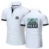 Erkek Polos Reef Logosu Yaz Baskı Moda Polo Gömlekleri Konforlu Kısa Kollu Pamuk Harajuku Günlük Sport T Tees Top