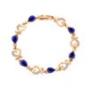 Kralen Sumeng Nieuwe 5 kleuren Mooie kleurrijke Oostenrijkse Crystal Heart Chain -armband voor vrouwen Fashion Jewelry Gifts 2024