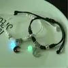 Kralen 2023 Lumineuze kattenster Maanarmband paar charmed handgemaakt verstelbaar touw matching vriend armband infinite liefde sieraden cadeaus 240423